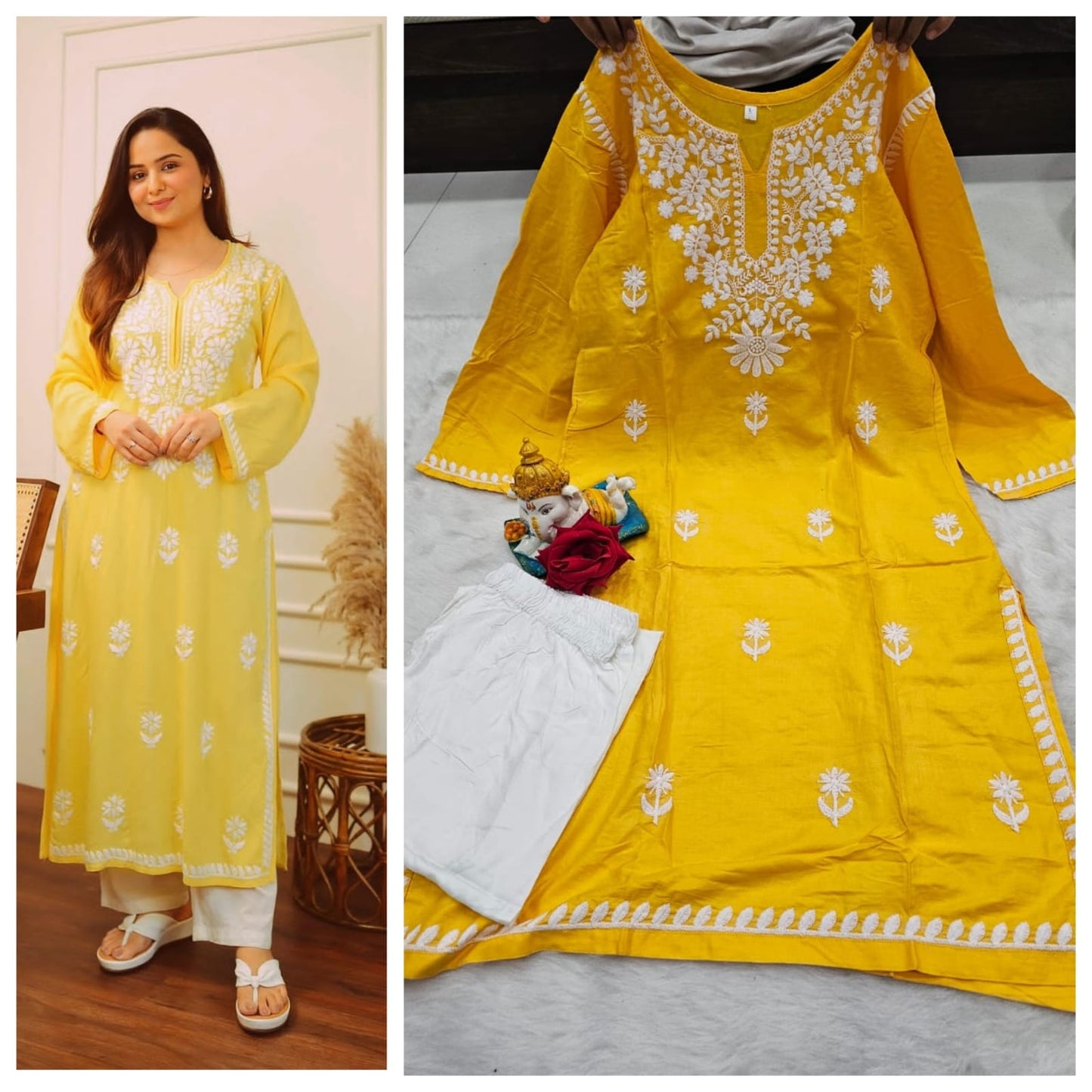 AE1025 Beautiful Chikankari Embroidery Kurta Set
