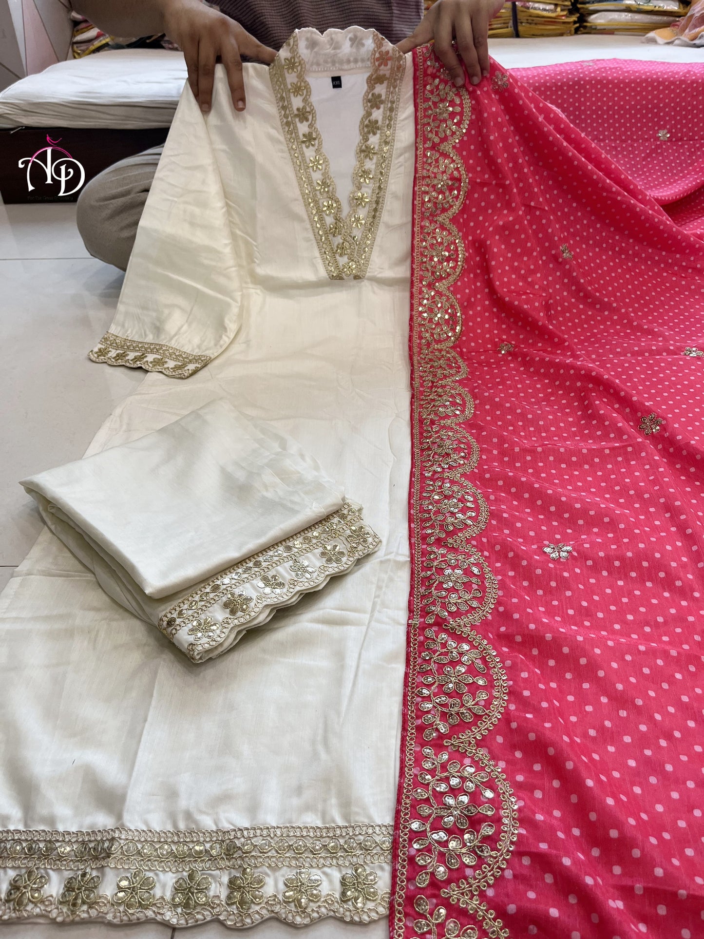 AE 1004 NEW STYLISH DESIGNER HEAVY ROSE GOLD EMBROIDERY WORK WITH PANT