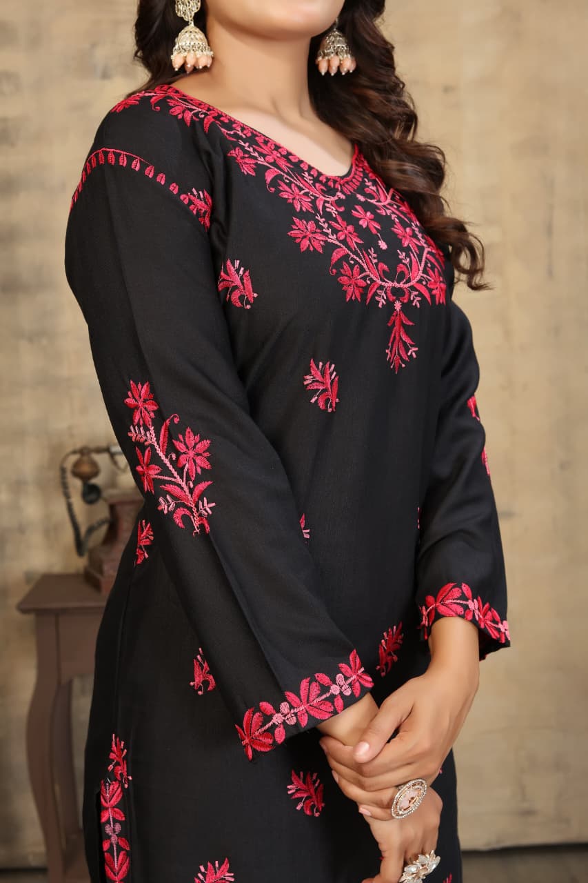 New Concept Of Colour Full Chikankari kurti With Pant