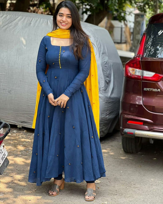 AE2025AN ANARKALI  GOWN WITH DUPATTA